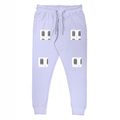 Joggers | Regular Fit Unisex | 260 GSM Fleece Embroidery | Derby Rib & Pockets | Personalized | Embroidery | Bold Typography | Self-identity | Everyday | Confident - left pocket - Lavender - mockup 1