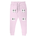 Joggers | Regular Fit Unisex | 260 GSM Fleece Embroidery | Derby Rib & Pockets | Personalized | Embroidery | Bold Typography | Self-identity | Everyday | Confident - left pocket - Light Baby Pink - mockup 1