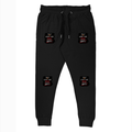 Joggers | Unisex Regular Fit | 260 GSM Fleece | Pockets & Ribbed Cuffs | Adults | Personalized | DTG | Distressed | Coffee | Moods | Casual | Humorous | Uri: The Surgical Strike - left pocket - Black - mockup 1