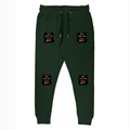 Joggers | Unisex Regular Fit | 260 GSM Fleece | Pockets & Ribbed Cuffs | Adults | Personalized | DTG | Distressed | Coffee | Moods | Casual | Humorous | Uri: The Surgical Strike - left pocket - Bottle Green - mockup 1