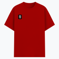 Basic T-Shirt | Unisex XS-2XL | Poly-Cotton Blend | Soft Finish & Durable | Everyday Wear | Personalized | DTG | Bold Typography | Friendship | Love | Everyday | Joyful - right pocket - Red - mockup 4