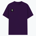 Basic T-Shirt | Unisex Fit, Sizes XS-2XL | 180 GSM Poly-Cotton Blend, DTF Ready | Bio-Wash, Silicon Finish, Durable Stitching | Adults | Personalized | DTF | Bold Typography | Friendship | Love | Everyday | Joyful - right pocket - Purple - mockup 4