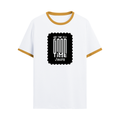 Ringer T-shirt | Unisex | DTG Print | Contrast Trim | Men's, Women's | Personalized | DTG | Bold Typography | Friendship | Love | Everyday | Joyful - front - Mustard yellow off white - mockup 1