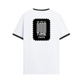 Ringer T-shirt | Unisex | DTG Print | Contrast Trim | Men's, Women's | Personalized | DTG | Bold Typography | Friendship | Love | Everyday | Joyful - back - Black White - mockup 2