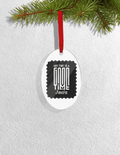 Christmas Ornaments | 3x3-inch | Acrylic UV Printed | Lightweight, Waterproof, Fade-Proof, Satin Ribbon | Unisex Adult | Personalized | Bold Typography | Friendship | Love | Everyday | Joyful - front_Oval - Oval - mockup 4