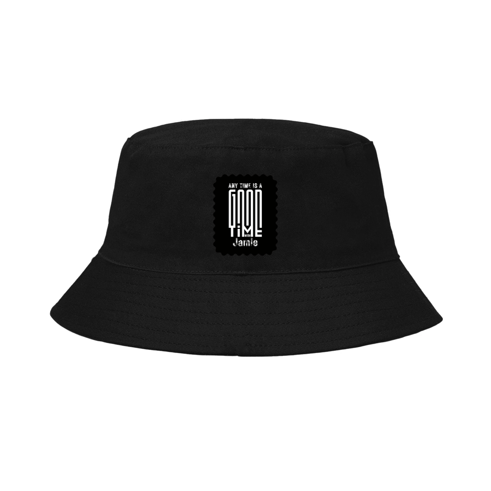 Classic Bucket Hat | Unisex Heavy Cotton | DTG Printed | Sun Protection & Comfort | Men & Women | Personalized | DTG | Bold Typography | Friendship | Love | Everyday | Joyful - front - Black - mockup 1