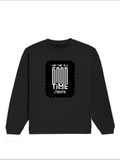 Oversized Sweatshirt | Roomy Relaxed Fit | 400 GSM Cotton Blend | Pre-Shrunk Drop Shoulder | Unisex Adult | Personalized | DTG | Bold Typography | Friendship | Love | Everyday | Joyful - front - Black - mockup 1