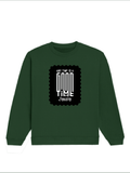 Oversized Sweatshirt | Roomy Relaxed Fit | 400 GSM Cotton Blend | Pre-Shrunk Drop Shoulder | Unisex Adult | Personalized | DTG | Bold Typography | Friendship | Love | Everyday | Joyful - front - Bottle Green - mockup 1