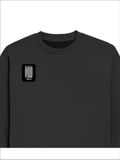 Oversized Sweatshirt | Roomy Relaxed Fit | 400 GSM Cotton Blend | Pre-Shrunk Drop Shoulder | Unisex Adult | Personalized | DTG | Bold Typography | Friendship | Love | Everyday | Joyful - right pocket - Black - mockup 4