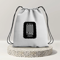 Drawstring Bag | Unisex | 280 GSM Cotton | Sturdy Drawstrings, Heavy-Duty | Printing, Embroidery | Personalized | Embroidery | DTG | Bold Typography | Friendship | Love | Everyday | Joyful - front - mockup 1