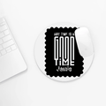 Mouse Pad | Unisex Adults | Sublimation Print | 3mm Thick, Skid-Proof, Fade-Proof | Personalized | Bold Typography | Friendship | Love | Everyday | Joyful - front_2 - Circle - White - mockup 2