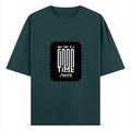 Oversized Classic T-Shirt | Unisex Oversized Fit | 100% Super-Combed Cotton | Pre-Shrunk & Ribbed Neck | Adults | Personalized | DTG | Bold Typography | Friendship | Love | Everyday | Joyful - front - Petrol Blue - mockup 1