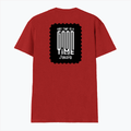 Men's V-Neck T-Shirt | Regular Fit | 180 GSM Bio-Washed Cotton | DTG Print | Durable | Personalized | DTG | Bold Typography | Friendship | Love | Everyday | Joyful - back - Red - mockup 2