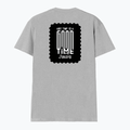 Male V Neck T-Shirt | Regular Fit | 180 GSM Bio-Washed Cotton | DTF Print | Double Stitched, Pre-Shrunk | Men | Personalized | DTF | Bold Typography | Friendship | Love | Everyday | Joyful - back - Grey Melange - mockup 2
