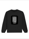 Oversized Sweatshirt | Roomy Relaxed Fit | 400 GSM Cotton Blend | Pre-Shrunk Drop Shoulder | Unisex Adult | Personalized | DTF | Bold Typography | Friendship | Love | Everyday | Joyful - front - Black - mockup 1