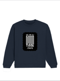 Oversized Sweatshirt | Roomy Relaxed Fit | 400 GSM Cotton Blend | Pre-Shrunk Drop Shoulder | Unisex Adult | Personalized | DTF | Bold Typography | Friendship | Love | Everyday | Joyful - front - Navy Blue - mockup 1