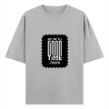 Oversized Standard T-Shirt | Unisex Relaxed Fit | 100% Super Combed Cotton DTG | Soft, Breathable & Durable | Adult | Personalized | DTG | Bold Typography | Friendship | Love | Everyday | Joyful - front - Grey Melange - mockup 1