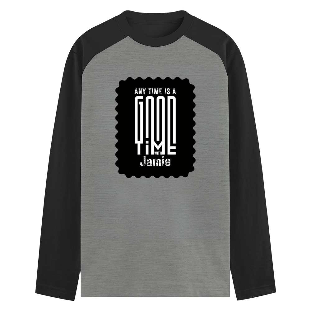 Male Raglan T-Shirt | Men's Regular Fit | 180 GSM Bio-Washed Cotton Blend | DTG Printed | Durable & Pre-Shrunk | Personalized | DTG | Bold Typography | Friendship | Love | Everyday | Joyful - front - mockup 1