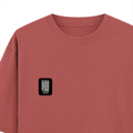 Oversized Classic T-Shirt | Unisex Fit | 100% Super-Combed Cotton | Pre-Shrunk, Double-Stitched | Adults | Personalized | DTF | Bold Typography | Friendship | Love | Everyday | Joyful - left pocket - Coral - mockup 3