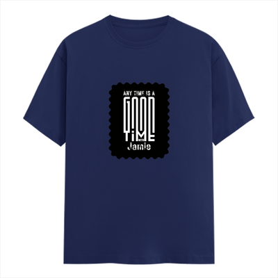 Classic Crew T-Shirt | Men's Regular Fit | 180 GSM Bio-Washed Cotton | DTG Print Ready | Double-Stitched & Ribbed Neck | Personalized | DTG | Bold Typography | Friendship | Love | Everyday | Joyful - front - Royal Blue - mockup 1