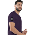 Classic Crew T-Shirt | Men's Regular Fit | 180 GSM Bio-Washed Cotton | DTG Print Ready | Double-Stitched & Ribbed Neck | Personalized | DTG | Bold Typography | Friendship | Love | Everyday | Joyful - right sleeve - Purple - mockup 6