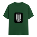 Female Classic Crew T-Shirt | Women's Regular Fit | 180 GSM Bio-Washed Cotton | Double Stitched, Pre-Shrunk | Personalized | DTG | Bold Typography | Friendship | Love | Everyday | Joyful - front - Bottle Green - mockup 1