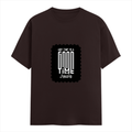 Female Classic Crew T-Shirt | Women's Regular Fit | 180 GSM Bio-Washed Cotton | Double Stitched, Pre-Shrunk | Personalized | DTG | Bold Typography | Friendship | Love | Everyday | Joyful - front - Coffee Brown - mockup 1