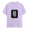Female Classic Crew T-Shirt | Women's Regular Fit | 180 GSM Bio-Washed Cotton | Double Stitched, Pre-Shrunk | Personalized | DTG | Bold Typography | Friendship | Love | Everyday | Joyful - front - Lavender - mockup 1