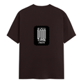 Female Classic Crew T-Shirt | Women's Regular Fit | 180 GSM Bio-Washed Cotton | Double Stitched, Pre-Shrunk | Personalized | DTG | Bold Typography | Friendship | Love | Everyday | Joyful - back - Coffee Brown - mockup 2