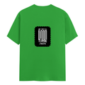 Female Classic Crew T-Shirt | Women's Regular Fit | 180 GSM Bio-Washed Cotton | Double Stitched, Pre-Shrunk | Personalized | DTG | Bold Typography | Friendship | Love | Everyday | Joyful - back - Flag Green - mockup 2
