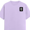 Female Classic Crew T-Shirt | Women's Regular Fit | 180 GSM Bio-Washed Cotton | Double Stitched, Pre-Shrunk | Personalized | DTG | Bold Typography | Friendship | Love | Everyday | Joyful - left pocket - Lavender - mockup 3