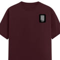 Female Classic Crew T-Shirt | Women's Regular Fit | 180 GSM Bio-Washed Cotton | Double Stitched, Pre-Shrunk | Personalized | DTG | Bold Typography | Friendship | Love | Everyday | Joyful - left pocket - Maroon - mockup 3