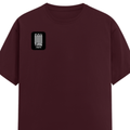 Female Classic Crew T-Shirt | Women's Regular Fit | 180 GSM Bio-Washed Cotton | Double Stitched, Pre-Shrunk | Personalized | DTG | Bold Typography | Friendship | Love | Everyday | Joyful - right pocket - Maroon - mockup 4