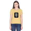 Women's Classic Crew T-Shirt | Regular Fit | 180 GSM Bio-Washed Cotton | DTF Print Ready | Double Stitched, Pre-Shrunk | Personalized | DTF | Bold Typography | Friendship | Love | Everyday | Joyful - front - Beige - mockup 1