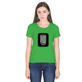 Women's Classic Crew T-Shirt | Regular Fit | 180 GSM Bio-Washed Cotton | DTF Print Ready | Double Stitched, Pre-Shrunk | Personalized | DTF | Bold Typography | Friendship | Love | Everyday | Joyful - front - Flag Green - mockup 1