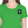 Women's Classic Crew T-Shirt | Regular Fit | 180 GSM Bio-Washed Cotton | DTF Print Ready | Double Stitched, Pre-Shrunk | Personalized | DTF | Bold Typography | Friendship | Love | Everyday | Joyful - left pocket - Flag Green - mockup 3