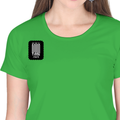 Women's Classic Crew T-Shirt | Regular Fit | 180 GSM Bio-Washed Cotton | DTF Print Ready | Double Stitched, Pre-Shrunk | Personalized | DTF | Bold Typography | Friendship | Love | Everyday | Joyful - right pocket - Flag Green - mockup 4