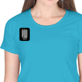 Women's Classic Crew T-Shirt | Regular Fit | 180 GSM Bio-Washed Cotton | DTF Print Ready | Double Stitched, Pre-Shrunk | Personalized | DTF | Bold Typography | Friendship | Love | Everyday | Joyful - right pocket - SkyBlue - mockup 4