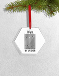Christmas Ornaments | 3x3-inch | Acrylic UV Printed | Lightweight, Waterproof, Fade-Proof, Satin Ribbon | Unisex Adult | Personalized | Typographic | Design | Everyday | Confident - front_Hexagon - Hexagon - mockup 3