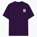 Basic T-Shirt | Unisex Fit, Sizes XS-2XL | 180 GSM Poly-Cotton Blend, DTF Ready | Bio-Wash, Silicon Finish, Durable Stitching | Adults | Personalized | DTF | Typographic | Design | Everyday | Confident - left pocket - Purple - mockup 3