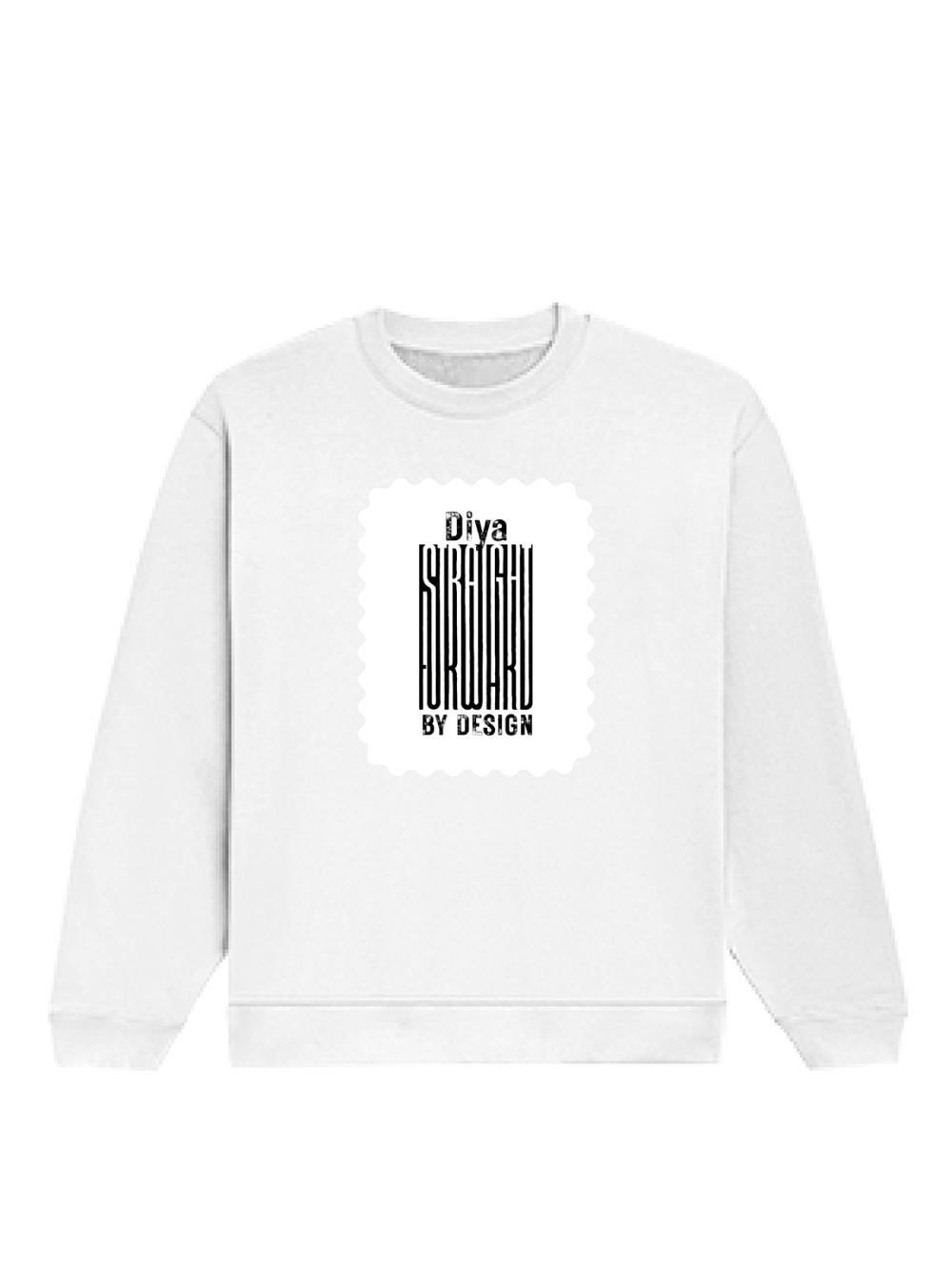 Oversized Sweatshirt | Roomy Relaxed Fit | 400 GSM Cotton Blend | Pre-Shrunk Drop Shoulder | Unisex Adult | Personalized | DTG | Typographic | Design | Everyday | Confident - front - White - mockup 1
