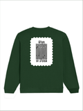 Oversized Sweatshirt | Roomy Relaxed Fit | 400 GSM Cotton Blend | Pre-Shrunk Drop Shoulder | Unisex Adult | Personalized | DTG | Typographic | Design | Everyday | Confident - back - Bottle Green - mockup 2