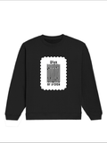 Oversized Sweatshirt | Roomy Relaxed Fit | 400 GSM Cotton Blend | Pre-Shrunk Drop Shoulder | Unisex Adult | Personalized | DTF | Typographic | Design | Everyday | Confident - front - Black - mockup 1