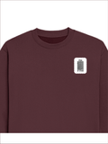 Oversized Sweatshirt | Roomy Relaxed Fit | 400 GSM Cotton Blend | Pre-Shrunk Drop Shoulder | Unisex Adult | Personalized | DTF | Typographic | Design | Everyday | Confident - left pocket - Maroon - mockup 3