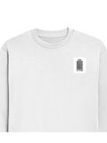 Oversized Sweatshirt | Roomy Relaxed Fit | 400 GSM Cotton Blend | Pre-Shrunk Drop Shoulder | Unisex Adult | Personalized | DTF | Typographic | Design | Everyday | Confident - left pocket - White - mockup 3