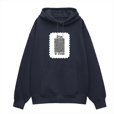 Oversized Hoodie | Relaxed Fit, Drop-Shoulder | 400 GSM Fabric | Warm, Durable | Unisex | Personalized | DTF | Typographic | Design | Everyday | Confident - front - Navy Blue - mockup 1