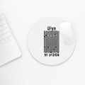 Mouse Pad | Unisex Adults | Sublimation Print | 3mm Thick, Skid-Proof, Fade-Proof | Personalized | Typographic | Design | Everyday | Confident - front_2 - Circle - White - mockup 2