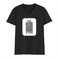 Men's V-Neck T-Shirt | Regular Fit | 180 GSM Bio-Washed Cotton | DTG Print | Durable | Personalized | DTG | Typographic | Design | Everyday | Confident - front - Black - mockup 1