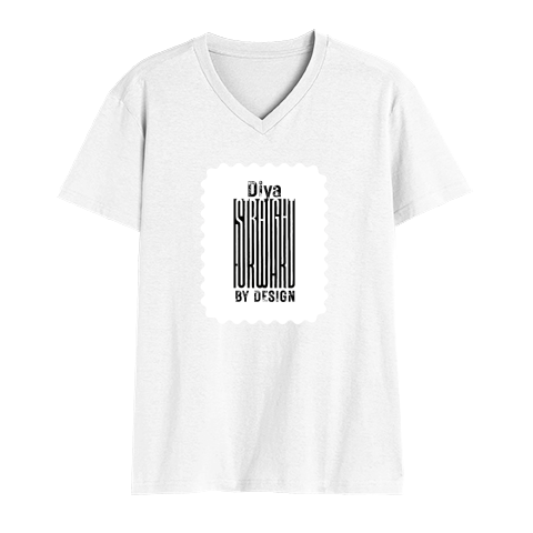 Men's V-Neck T-Shirt | Regular Fit | 180 GSM Bio-Washed Cotton | DTG Print | Durable | Personalized | DTG | Typographic | Design | Everyday | Confident - front - White - mockup 1