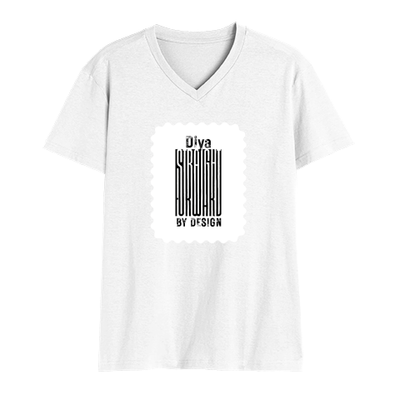 Men's V-Neck T-Shirt | Regular Fit | 180 GSM Bio-Washed Cotton | DTG Print | Durable | Personalized | DTG | Typographic | Design | Everyday | Confident - front - White - mockup 1
